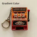 Mini orange-red gradient slot machine keychain with a lucky casino slot game design - Electroplated Gradient Red D-ring / 1000 Minimum Order
