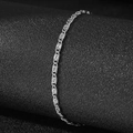 Bracelet élégant en acier inoxydable plaqué or 18K avec maillons en S et fini poli - Argenté