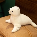 Adorable white plush harp seal pup toy with realistic fur and cute black spot details - White Seal / 28*22*20cm(0.12kg)