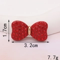 Detailed view of red rhinestone bow charm with 3.2cm width and 1.7cm height dimensions - D279 Red Painted Bowknot (Large)
