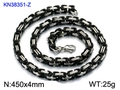 4mm Byzantinische Kette aus Edelstahl in Schwarz und Silber, Länge 45cm für Herren - Zweifarbig Schwarz 45cm (KN38351-Z)