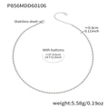 Minimalist silver stainless steel 3mm bead chain necklace with extension for women - Bead Chain Style (P856) / 37.5+6cm / Steel