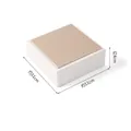 Square jewelry display pedestal, white base with champagne gold brushed finish, 11x11x4cm - Square Base 11x11x4cm (Champagne & White)