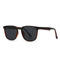 Classic tortoiseshell square polarized sunglasses for men and women with dark lenses - Black Tea Frame Black Grey Lens
