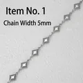 Catena a maglie geometriche a rombo in acciaio inossidabile argento 5mm per gioielli fai da te - 1# Catena Geometrica a Rombo (5mm)