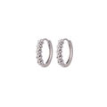 Minimalist silver plum blossom hoop earrings with floral pattern for daily wear - US 12 / Silver