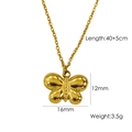 14K vergoldete Schmetterlingskette mit 40+5cm verstellbarer Kette für Damen - Gold Strukturierte Schleife Halskette (YTN2401314-4)