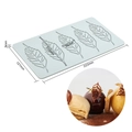 Detailed view of leaf silicone mold with dimensions 222x127x3mm for baking cake decor - 5-Cavity Tree Leaves