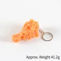 Realistic PVC fried chicken leg keychain model measuring 7.5cm by 4.0cm - Realistic Chicken Leg with Keyring