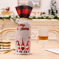 Sacchetto per vino natalizio con gnomi e chiusura a coulisse a quadri rossi e neri - Quadri Rossi e Neri / Gnomo della Foresta Quadri Rossi Neri