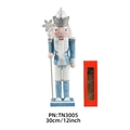30cm blue wooden nutcracker king with snowflake scepter and red gift box display - TN3005 Sky Blue Snowflake King