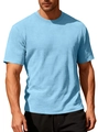 Slim fit light blue crew neck t-shirt for men with premium textured mesh fabric - Light Blue