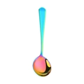 Cuillère ronde en acier inoxydable arc-en-ciel avec tête profonde et fini dégradé brillant - Couleur AB