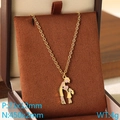 Golden heart necklace with mother and daughter pendant and pink enamel detail in box - Mother And Daughter Silhouette Pink Enamel (KN292753-Z)