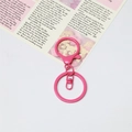 Rose pink lacquered metal lobster clasp and key ring DIY accessory set - Rose Red