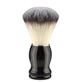 Men's manual shaving brush with two-tone soft bristles and ergonomic black handle - Black Handle Style / Black