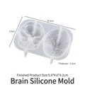 Brain shaped silicone mold with dual cavities for DIY Halloween candle and resin art - Brain