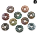 Natural agate stone donut pendant charms in assorted colors for jewelry making - 18mm Indian Agate (Single)