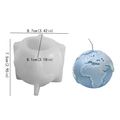 3D Earth sphere silicone mold for DIY candles and plaster crafts with dimensions - Silicone Mold / Earth