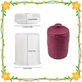 Silicone flower texture storage jar mold set with lid for DIY resin and candle cup crafts - Cylindrical Floral Relief Storage Cup Mold / Translucent White