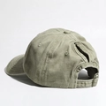 Washed olive green ponytail baseball cap with cotton texture and metal adjustment buckle - Adjustable / Khaki