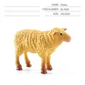 Miniature realistic sheep animal figurine in pale yellow with wool texture 4x2.5cm - Single Sheep Model BL-5008
