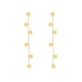 Minimalistische lange druppeloorbellen met gepolijste gouden schijfjes aan fijne ketting - Goud
