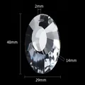 Clear faceted crystal pendant 48x29mm for DIY lighting and suncatcher crafts - 48MM Oval Hole Shape