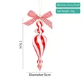 Red and white spiral glass Christmas ball with ribbon bow and gold hanging string - 17cm Style 02 Red & White Spiral (Single)