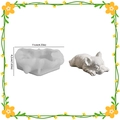 Französische Bulldogge Silikonform für Harz oder Wachs mit Maßen 11cm x 4,2cm - Liegende Französische Bulldogge (002)