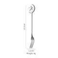 Silver stainless steel moon and star fork with dimensions 13.2cm length and 8g weight - Silver Moon Fork 13.2cm