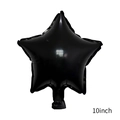 10-inch star-shaped black foil balloon with glossy metallic finish for party decor - 10 Inch Black Star