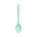 Single mint green silicone cooking spoon shown vertically on a clean white background - Solid Spoon / Mint Green