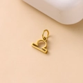 Golden Libra zodiac pendant for DIY necklace with small circular hanging ring - Libra / Gold