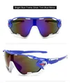 Blue sport cycling sunglasses with silver trim and reflective blue mercury lenses - Bright Blue Frame Silver Trim Blue Mirrored Lens