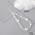 Correa de teléfono con cuentas de estrella y mariposa de cristal con perlas de 20cm - Cadena de teléfono con estrella de color AB (K3273)