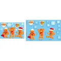 Weihnachtsfensteraufkleber mit Lebkuchenmann Motiv und detaillierten Blattmaßen - Neues Modell 4-Lebkuchenmann