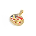 Hip hop cuban chain with gold eagle and American flag pendant set with crystals - Gold Single Pendant (No Chain)