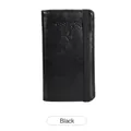 Portafoglio da viaggio RFID in pelle nera con chiusura elastica e logo impresso - Nero