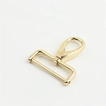 Polished gold zinc alloy lobster clasp with swivel screw bar for handbag straps - Inner Diameter 3.8cm / Light gold