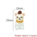 Miniature resin Christmas bear figurine with pine cone hat and orange scarf, size 23x13mm - Christmas Cat