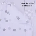 Close-up of 2cm silver polka dots on translucent white florist tissue wrapping paper - White Silver Big Dots