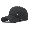 Winter-Baseballkappe für Herren in Dunkelgrau aus Wolle mit Ohrenschützern und Logo - Verstellbar / Grau