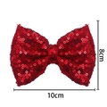 Red sequin bow hair clip for children with embroidered spotted pattern 10cm x 8cm - 10*8CM / Red