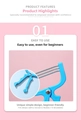 Dettaglio dell'epilatore facciale manuale a molla con manici blu e bobine metalliche - Confezione OPP / Blu