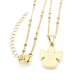 Collana con angelo in acciaio inossidabile dorato e ciondolo con lettera F incisa - Lettera F (KN196918-K)