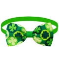 Papillon verde per animali con motivi a quadrifoglio per San Patrizio con cinturino - Trifoglio Verde Sfumato (BT141-A-11)