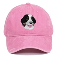 Casquette baseball en coton lavé rose avec broderie détaillée de Bouvier Bernois - Rose