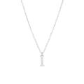 Elegant silver titanium steel necklace featuring a micro-pave zircon letter I pendant - Silver-I