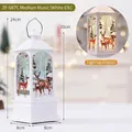 Farol navideño blanco con diseño de bosque de alces y música, tamaño 8x8x24cm - Estilo de Música Medio / Blanco (Reno Blanco)
